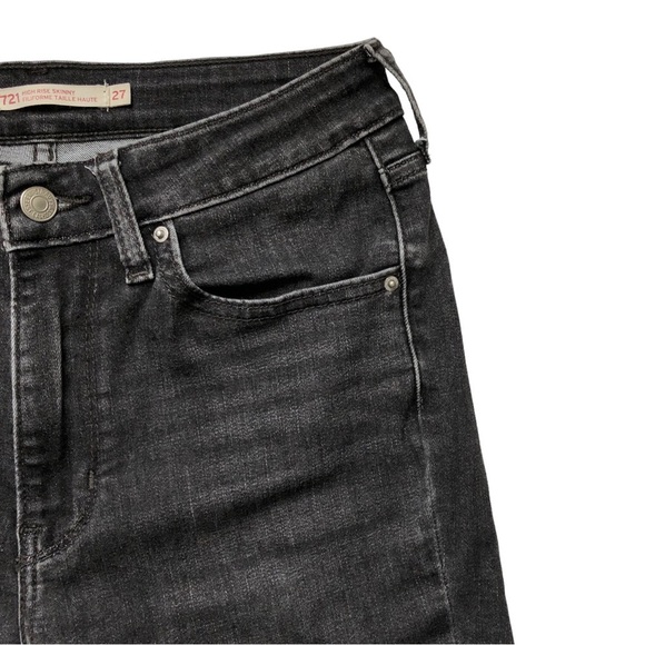 Levi’s 721 High Rise Skinny Size 27 Steady Rock Soft Wash Black - Picture 5 of 15